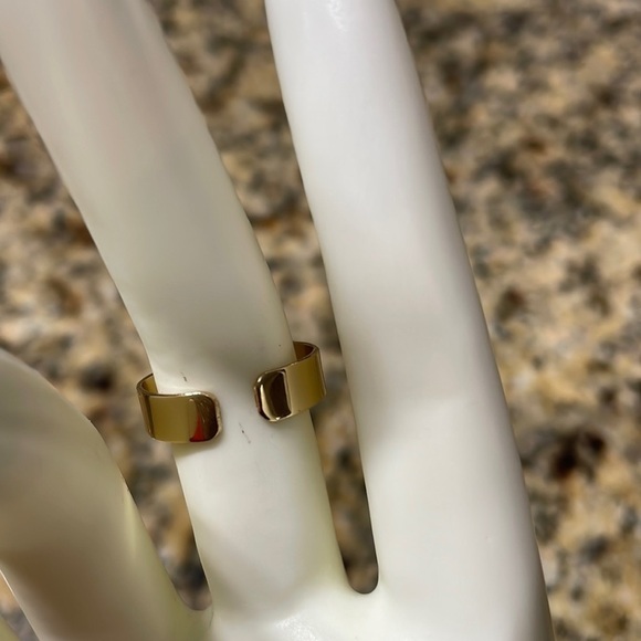 Cubic Zirconia Cluster Stacked Gold Adjustable Ring - Picture 12 of 14